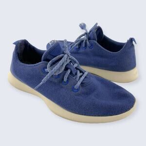 Men's Allbirds The Wool Runners Blue Merino Lace Up Cream Sole Sneaker 10